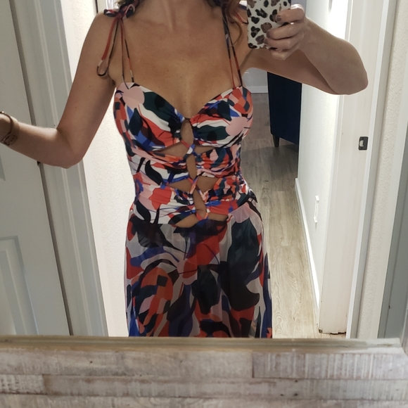 SOLD Patbo Moscow Printed Lace-Up Beach Dress - Picture 9 of 12